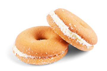 sweet cookie with coconut isolated