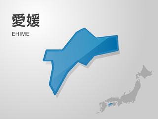 愛媛県の地図