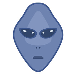 Alien face. Vector icon image.