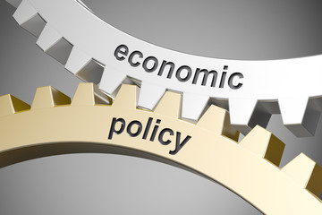 economic policy   / Cogwheel / Metal / 3d
