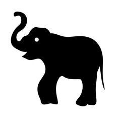 Outline drawing of an elephant black