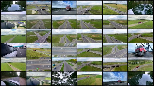 Cars shipping, delivering retail goods. Delivery commercial business concept. 4K