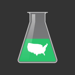 Isolated test tube with  a map of the USA