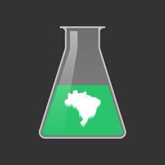 Isolated test tube with  a map of Brazil