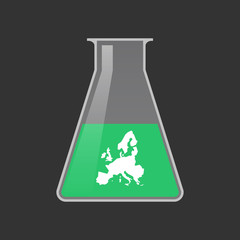 Isolated test tube with  a map of Europe