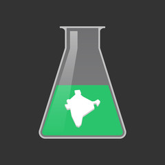 Isolated test tube with  a map of India