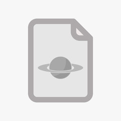 Isolated document with the planet Saturn