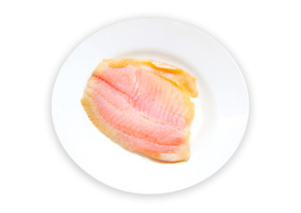 perch fillet on white plate