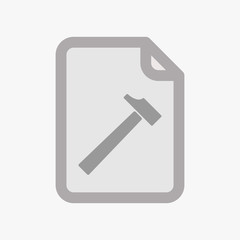 Isolated document with a hammer