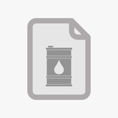 Isolated document with a barrel of oil