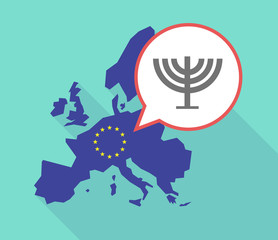 Long shadow EU map with a chandelier