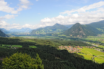 Fototapeta na wymiar panoramic view into the inntal valley tirol austria
