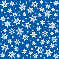 Snowflake pattern on blue gradient background.