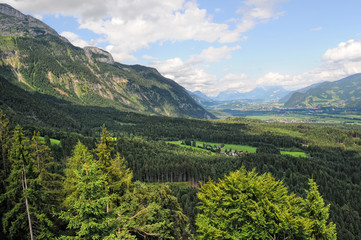 panoramic view into the inntal valley tirol austria