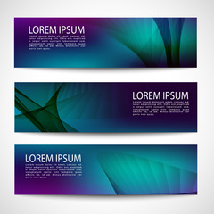 Fototapeta premium Abstract header gradient purple blue green wave vector design