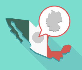 Long shadow Mexico map with  a map of Germany