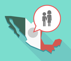 Long shadow Mexico map with a childhood pictogram