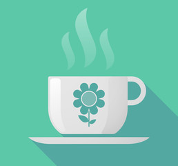 Long shadow mug with a flower