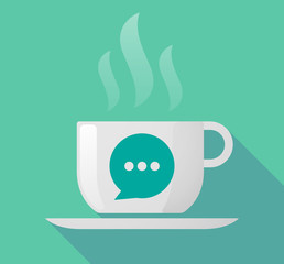 Long shadow mug with a comic balloon