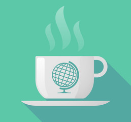 Long shadow mug with  a table world globe