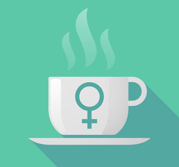 Long shadow mug with a female sign
