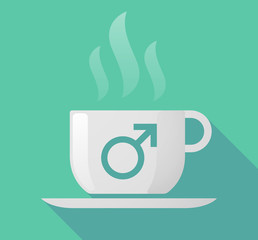 Long shadow mug with a male sign