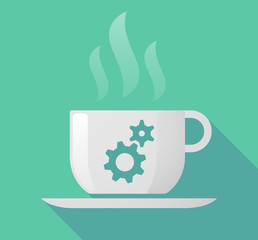 Long shadow mug with two gears