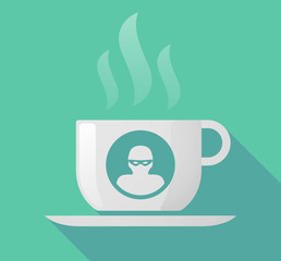 Long shadow mug with a thief