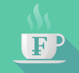 Long shadow mug with a swiss franc sign