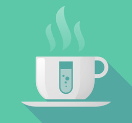 Long shadow mug with a chemical test tube