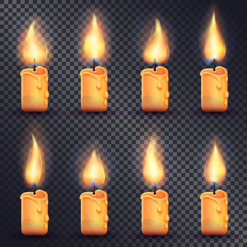Candles. Fire Animation on Transparent Background