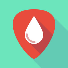 Fototapeta premium Long shadow guitar pick with a blood drop
