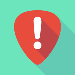 Long shadow guitar pick with an exclamarion sign