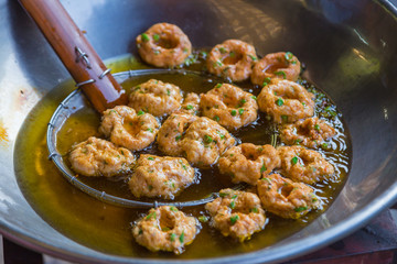 deep fried spicy fish balls, a traditional Thai dish