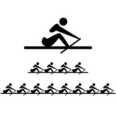 icon of rowing men. Vector set © irinabunger
