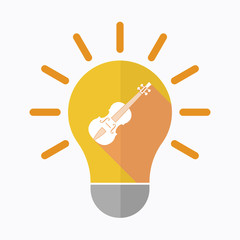 Isolated light bulb with  a violin