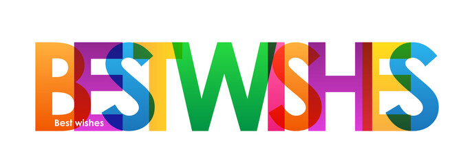"BEST WISHES" Overlapping Letters Vector Icon