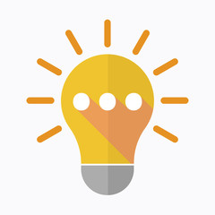 Isolated light bulb with  an ellipsis orthographic sign