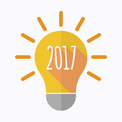 Obraz premium Isolated light bulb with a 2017 year number icon