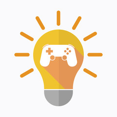 Obraz premium Isolated light bulb with a game pad
