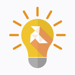 Isolated light bulb with  a paper bird