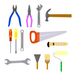 Repair and construction working tools icon set.