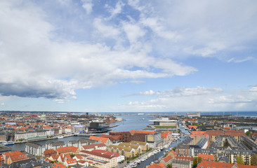 Fototapeta na wymiar Denmark Copenhagen Skyline View from Christiansborg tower