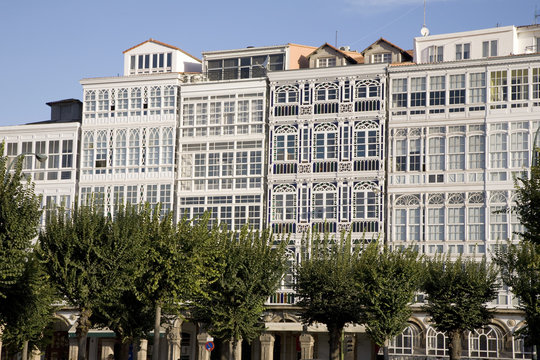 Facade, Avenida de la Marina Avenue, Coruna, Galicia