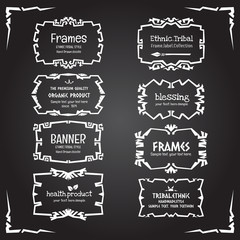 Abstract doodle vector frame Ethnic and tribal style collection