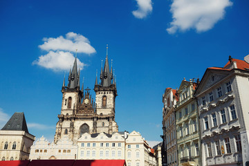 Obraz premium view of the beautiful and picturesque buildings in the old town