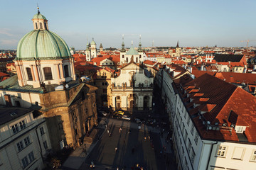 Fototapeta premium view of the beautiful and picturesque buildings in the old town