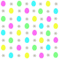 Easter eggs decorative elements in vector for coloring book. Colorful decorative seamless pattern