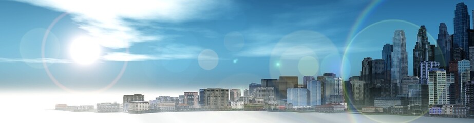 The beautiful panorama of the urban landscape, panorama of modern buildings

