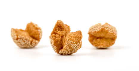 Fried White Sesame Cookie (Thai Traditional Dessert)